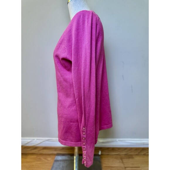 J. McLaughlin Women’s Crew Neck Long Sleeve Sweater Fuschia Pink Size S - Picture 3 of 13